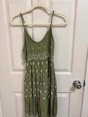 Jessica Simpson Olive Green Smocked Sundress